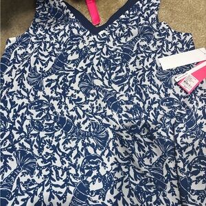 Lilly Pulitzer Oyster Bay Blue Krillin It print florin top